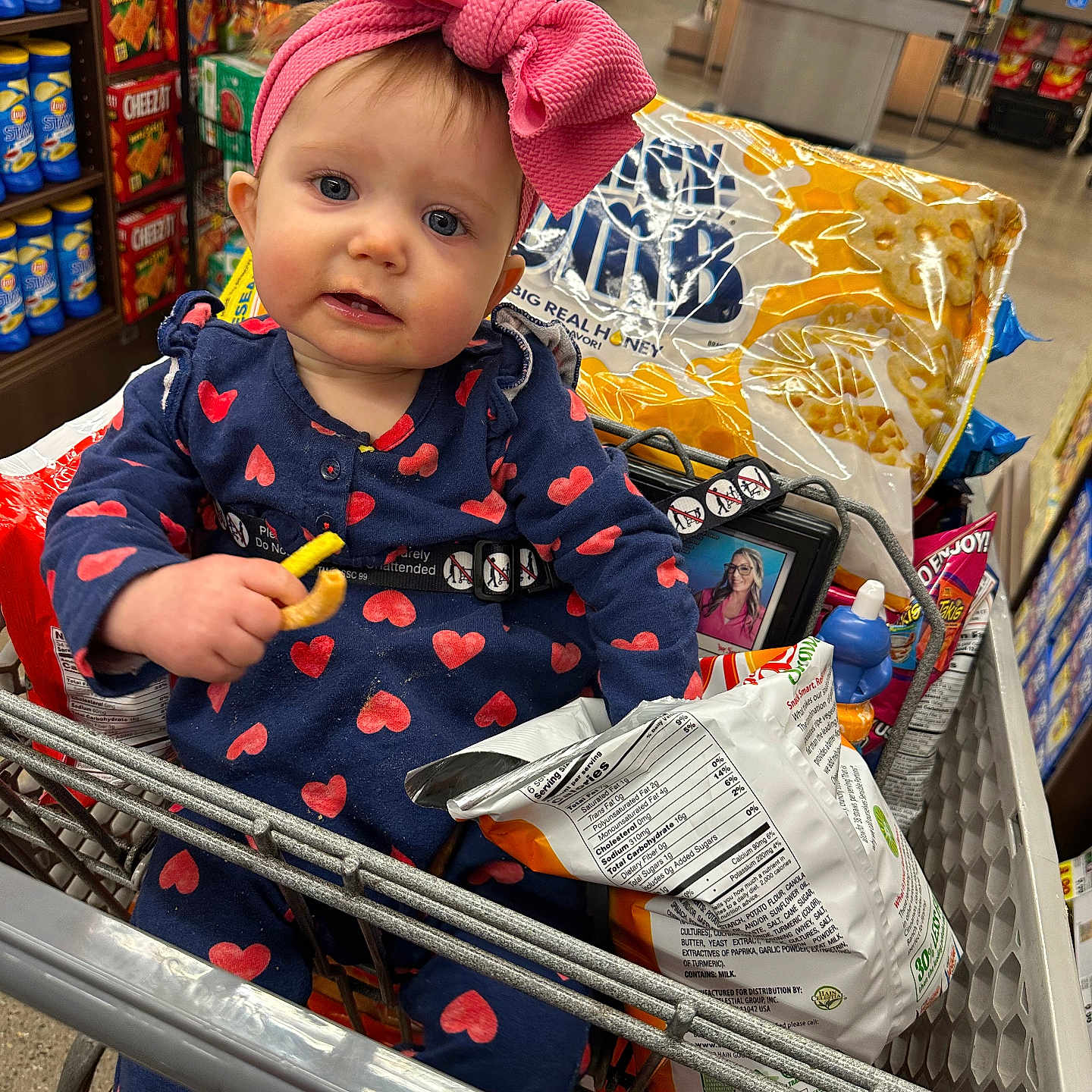 October-Rayne joined the competition — help win amazing prizes! accessories, baby, bag, clothing, e_scooter, face, grocerystore, handbag, hat, head, indoors, market, person, photography, portrait, shop, shopping, shoppingcart, transportation, vehicle