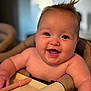 Blythe joined the competition — help win amazing prizes! baby, smiling, high_chair, child, cute, infant, happy, face, skin, hair, mouth, tongue, arm, indoor, person, feeding_chair, furniture, cheerful, expression, closeup