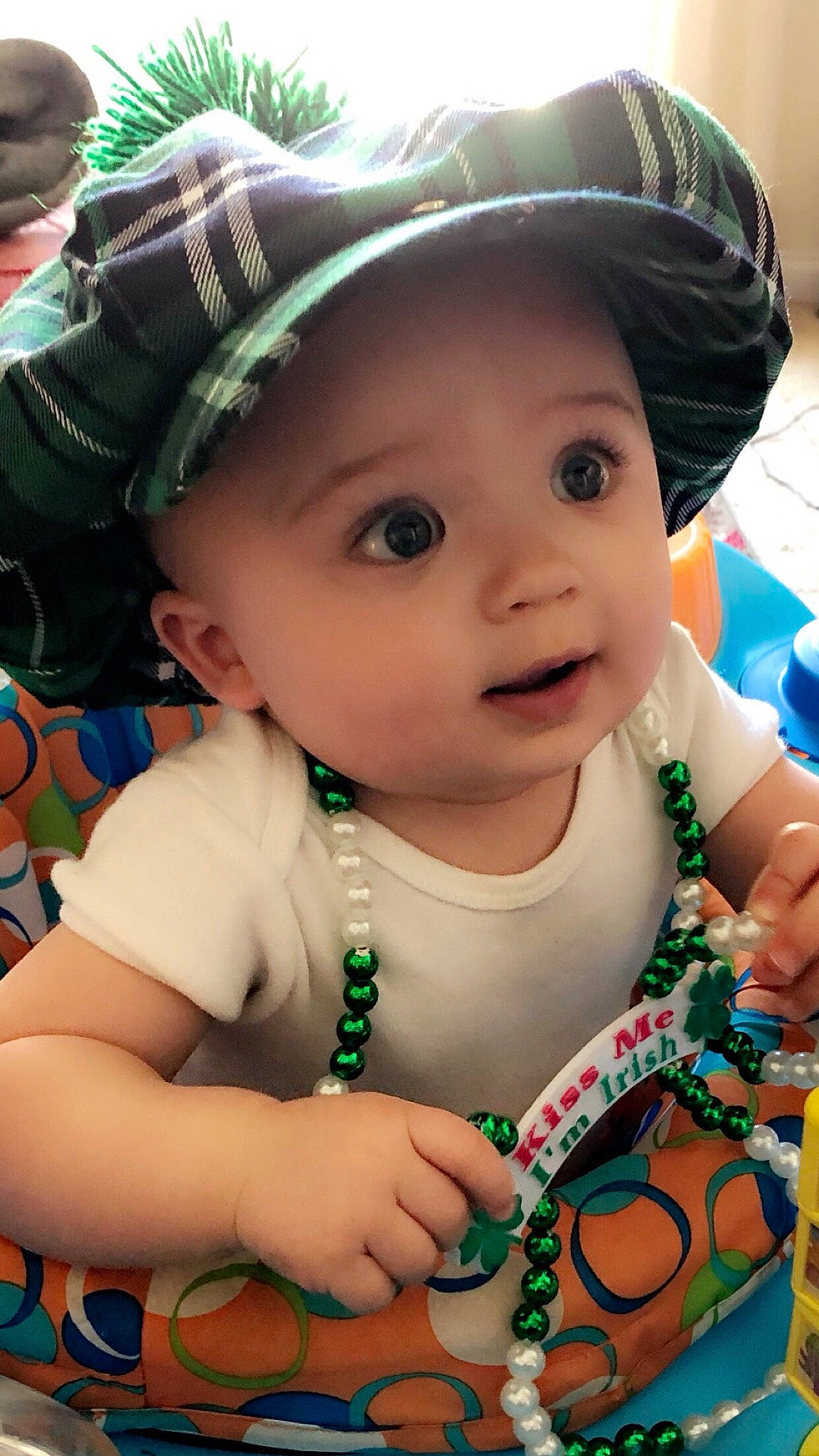 Zayne is registered to the contest to win money with this photo: baby, cheek, child, cool, eye, fashion_accessory, finger, hair_accessory, head, headband, headgear, headwear, person, play, skin, smile, surprise, toddler