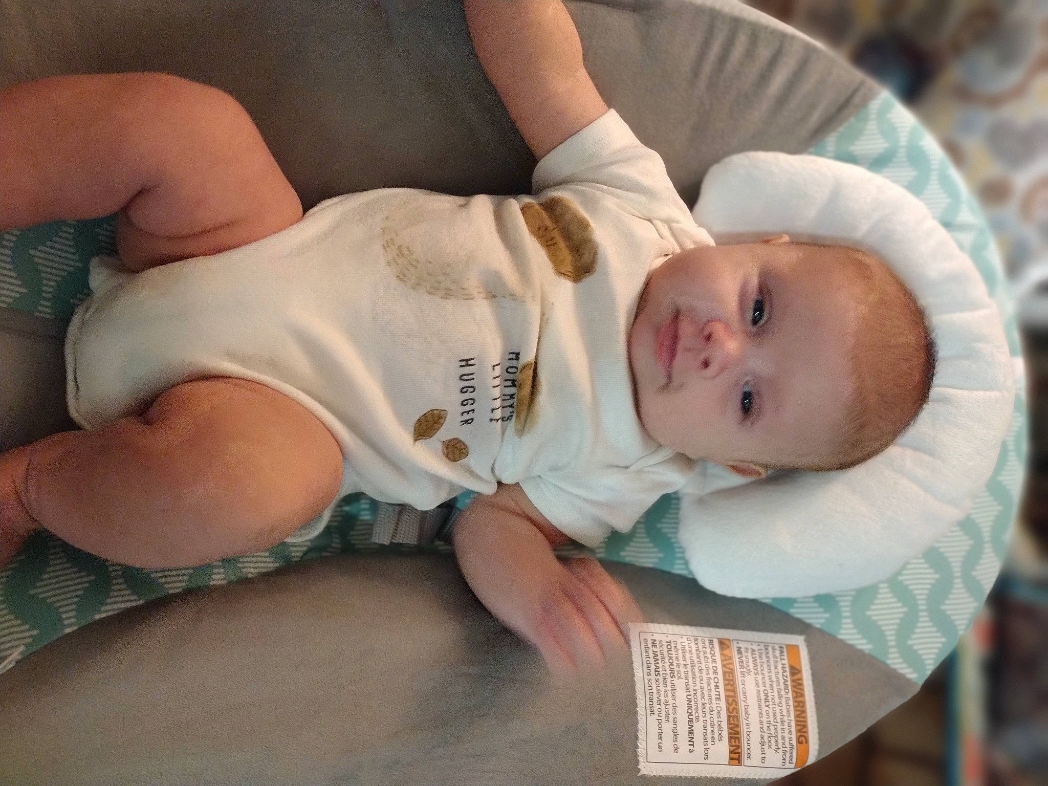 Austin is registered to the contest to win money with this photo: abdomen, arm, baby, baby_products, baby_toddler_clothing, chest, comfort, elbow, eye, face, hand, hat, human_body, human_leg, knee, person, skin, stomach, thigh, toddler