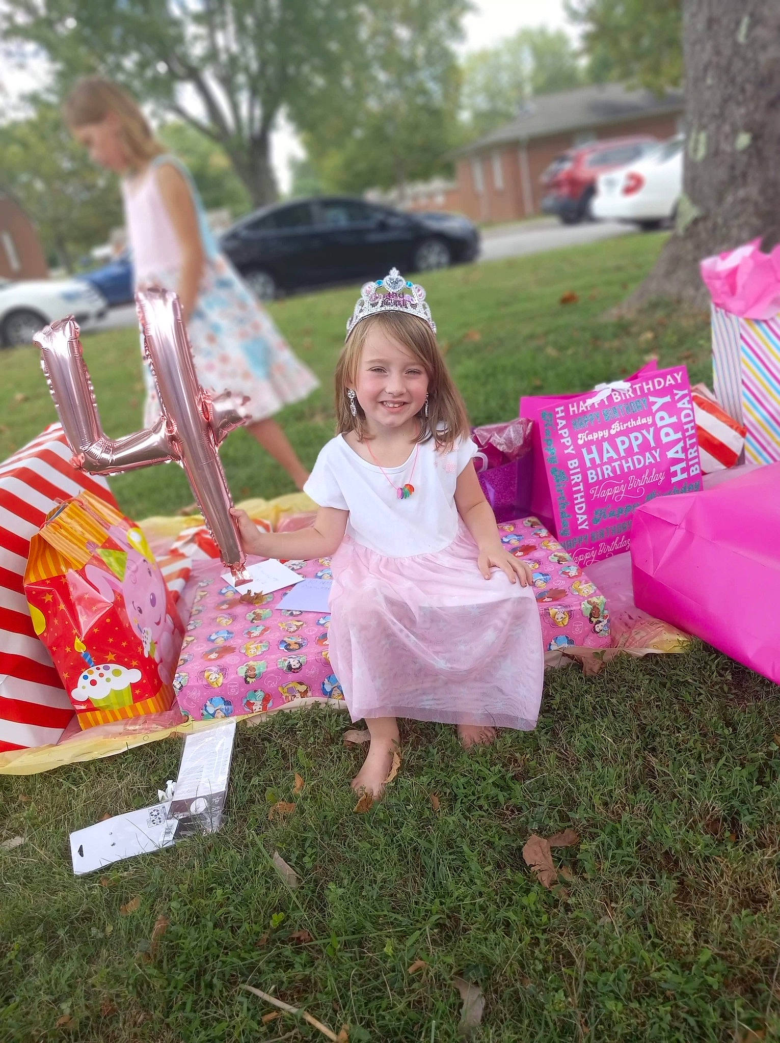 Natalina joined the competition — help win amazing prizes! car, child, event, fun, grass, happy, joy, lawn, leisure, magenta, person, picnic, pink, plant, play, recreation, sitting, smile, summer, toddler