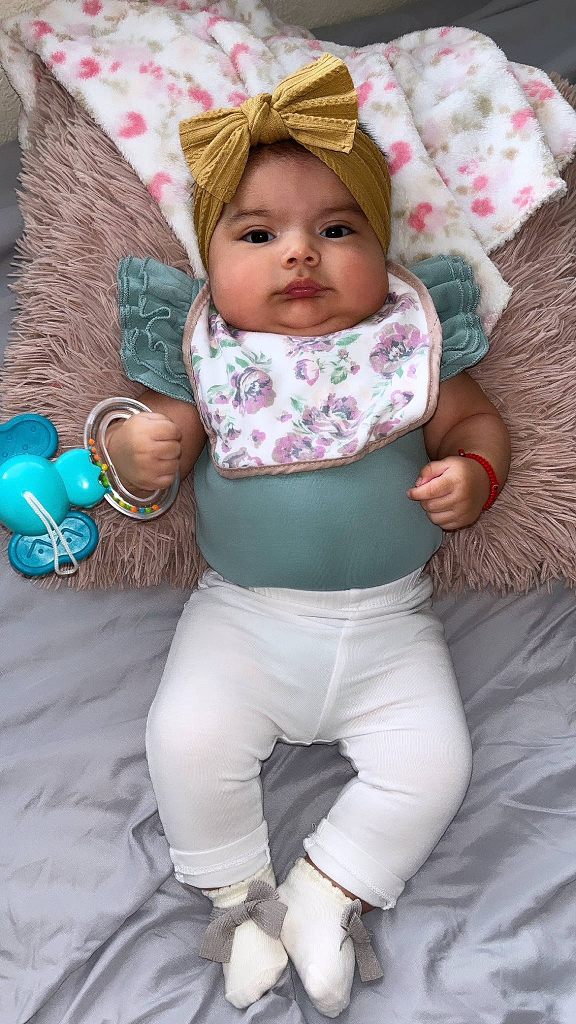 Lila is registered to the contest to win money with this photo: baby, baby_toddler_clothing, beauty, cheek, child, fashion_accessory, green, happy, headgear, human, magenta, pattern, people, person, pink, purple, skin, sleeve, textile, toddler