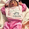 Jha Lani joined the competition — help win amazing prizes! newborn, baby, infant, sleeping, pink, bunny_hat, royal_outfit, princess, crown, onesie, blanket, bedding, portrait, close_up, indoors, lying_down, face, child, cute, soft_clothing
