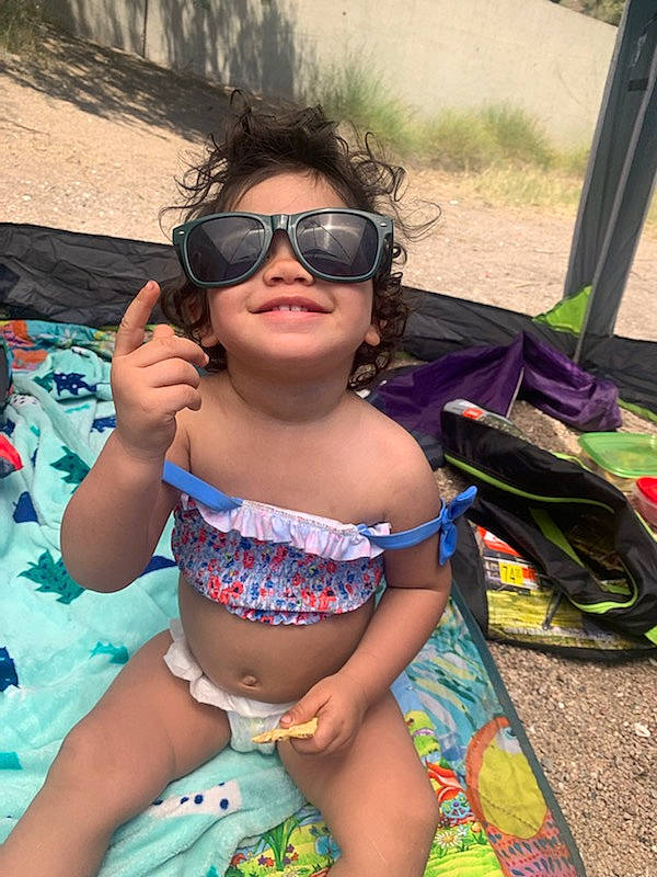 Adelynn is registered to the contest to win money with this photo: black_hair, brassiere, chest, cool, eyewear, facial_expression, glasses, goggles, grass, happy, head, joy, leisure, mouth, person, skin, summer, sunglasses, swimwear, thigh
