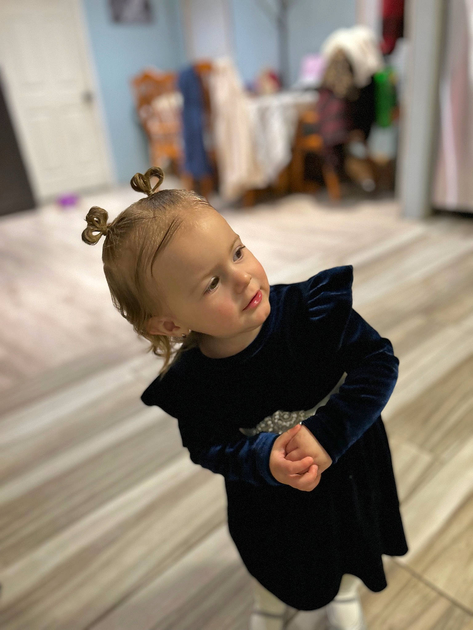 Haven is registered to the contest to win money with this photo: baby, baby_toddler_clothing, child, event, flash_photography, floor, flooring, formal_wear, fun, fur, happy, hardwood, leisure, person, sitting, sleeve, suit, toddler, vacation, wood