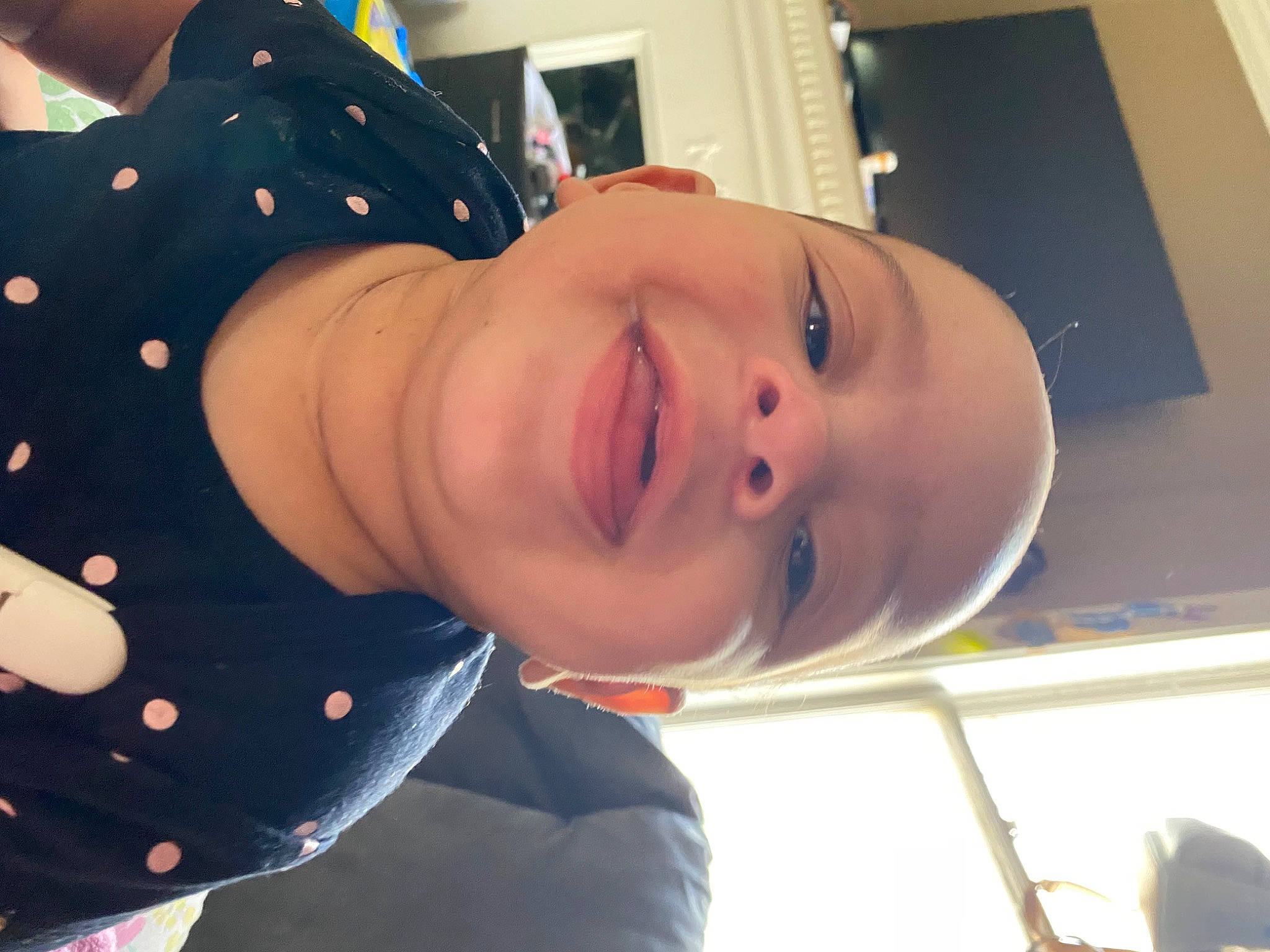 Adrhianna is registered to the contest to win money with this photo: cheek, chest, comfort, ear, elbow, eyebrow, eyelash, fun, happy, hat, human_body, jaw, lip, mouth, neck, nose, person, sleeve, smile, toddler