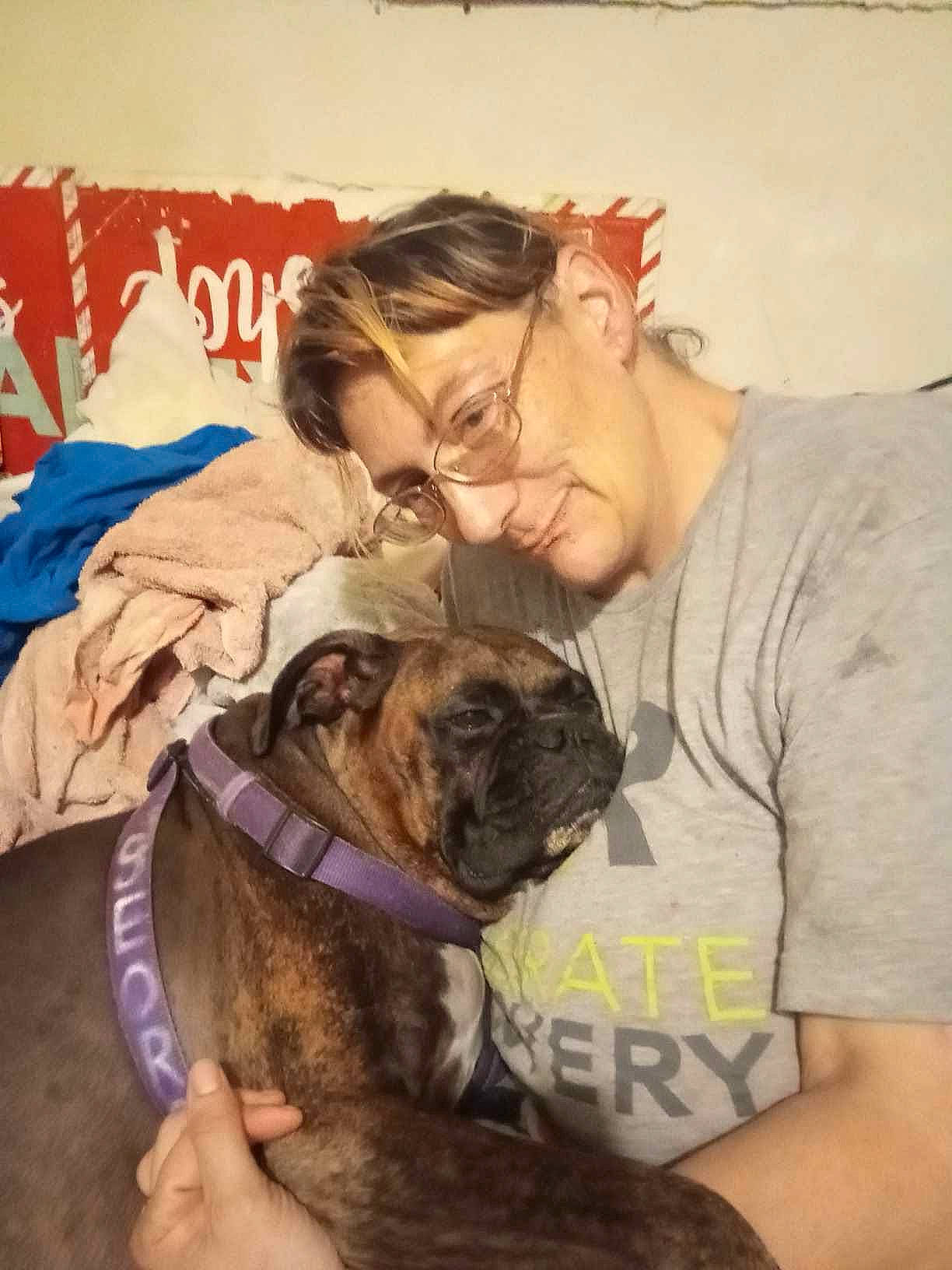 George is registered to the contest to win money with this photo: canidae, carnivore, collar, companion_dog, dog, dog_breed, dog_collar, eyewear, fawn, fur, happy, hug, pug, puppy, smile, snout, sporting_group, toy_dog, working_animal, wrinkle