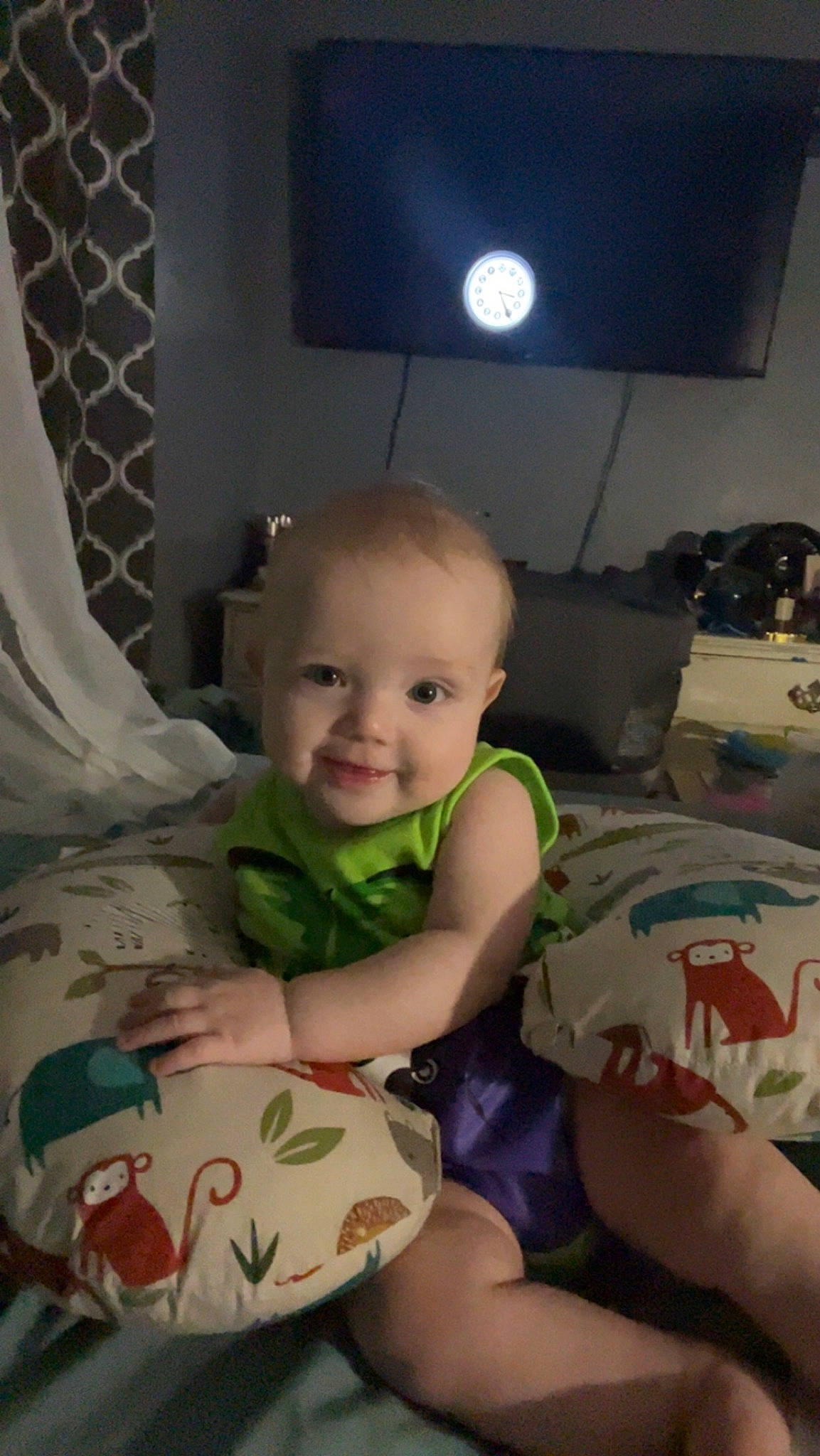 Lochlan joined the competition — help win amazing prizes! arm, baby, baby_toddler_clothing, cheek, child, comfort, finger, flooring, fun, hand, head, human_leg, iris, mouth, person, room, shorts, sitting, skin, smile