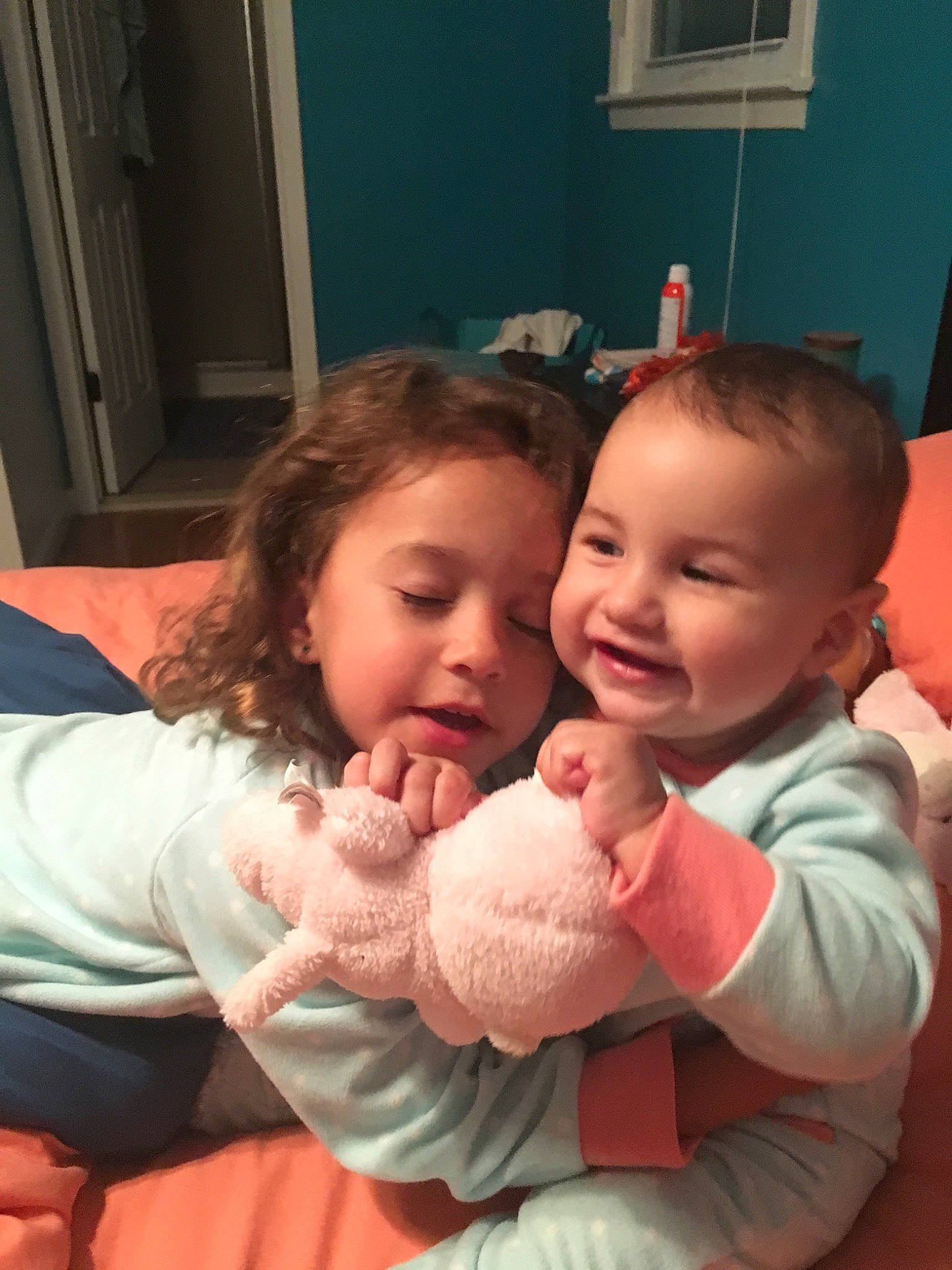 Abigail is registered to the contest to win money with this photo: baby, cheek, child, mother, person, play, smile, stuffed_toy, toddler