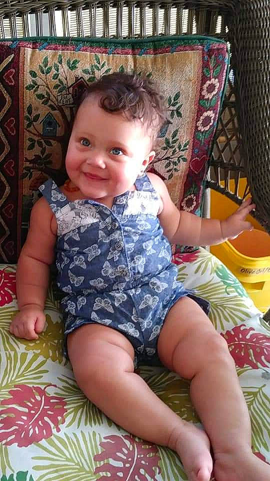 Kaelyn joined the competition — help win amazing prizes! abdomen, arm, cheek, child, day, eye, fun, girl, infant, iris, joy, leg, pattern, person, play, product, sitting, skin, smile, toddler