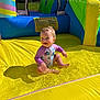 Charlotte is registered to the contest to win money with this photo: toddler, child, water, splashing, inflatable_pool, swimsuit, yellow, outdoor, sunny, happy, playing, summer, water_droplets, grass, background, fun, baby, cute, sitting, colorful