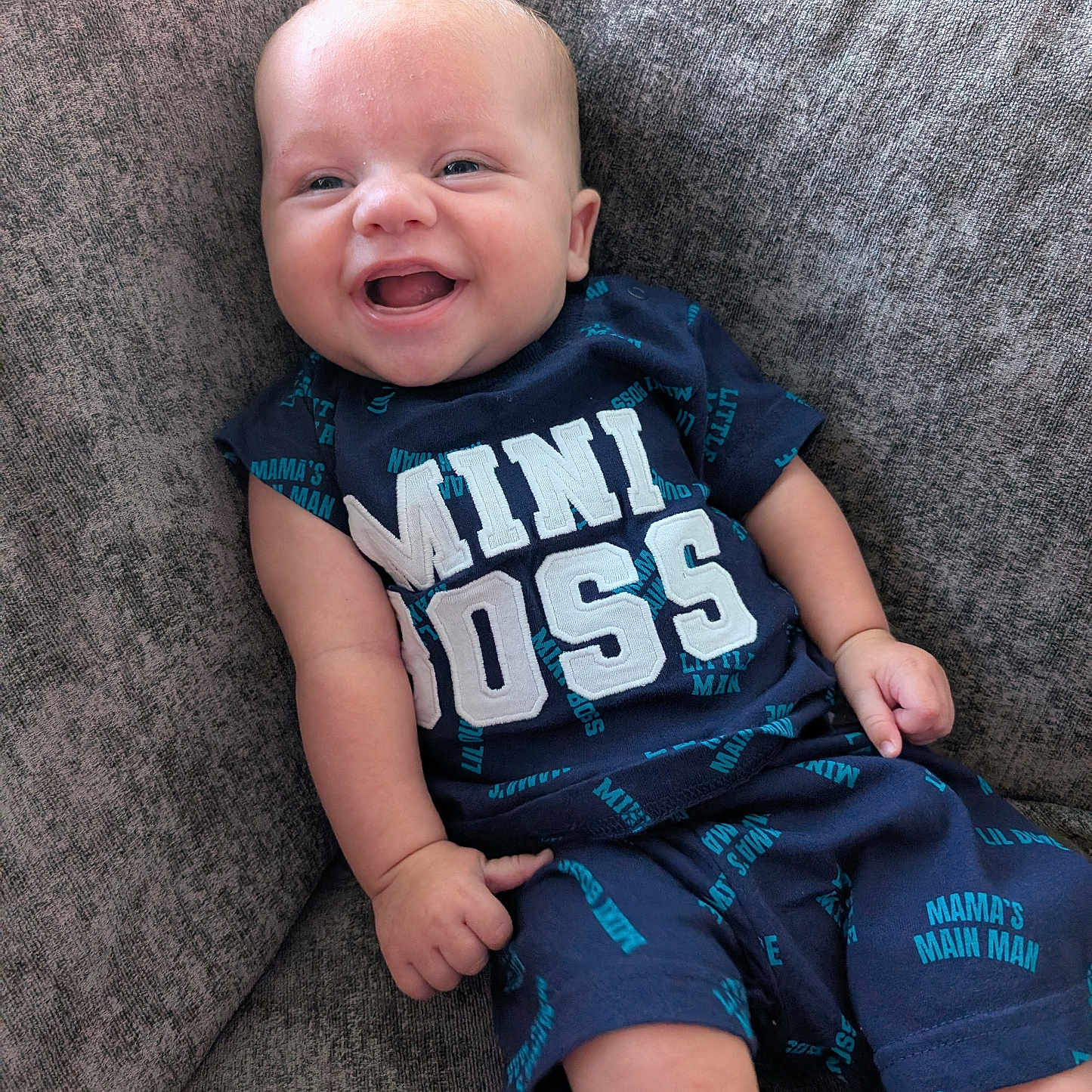 Mahlei joined the competition — help win amazing prizes! baby, beads, blue_clothing, child, clothing, couch, cute, fabric, face, hand, happy, indoor, infant, pacifier, person, portrait, relaxing, sitting, skin, smiling