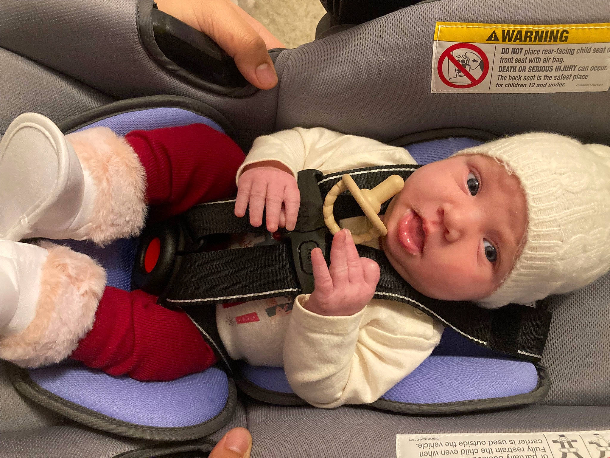 Amira joined the competition — help win amazing prizes! baby, baby_toddler_clothing, car_seat, child, comfort, elbow, gesture, happy, headwear, human_leg, knee, mouth, nail, person, room, skin, smile, thigh, thumb, toddler