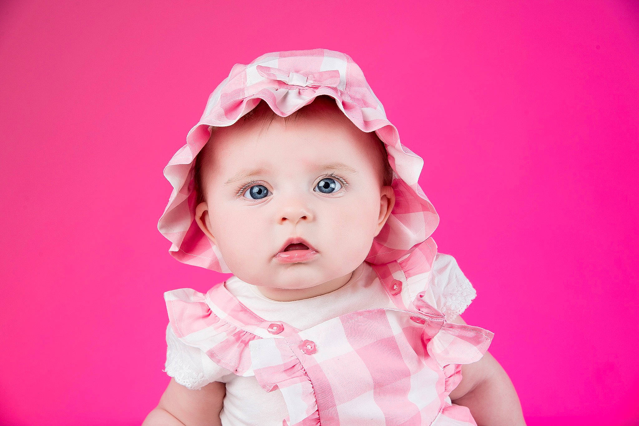 Elsie-mae joined the competition — help win amazing prizes! baby, baby_laughing, baby_toddler_clothing, cheek, child, child_model, face, fashion_accessory, hair_accessory, head, headgear, headpiece, lip, person, photography, pink, portrait, portrait_photography, skin, smile
