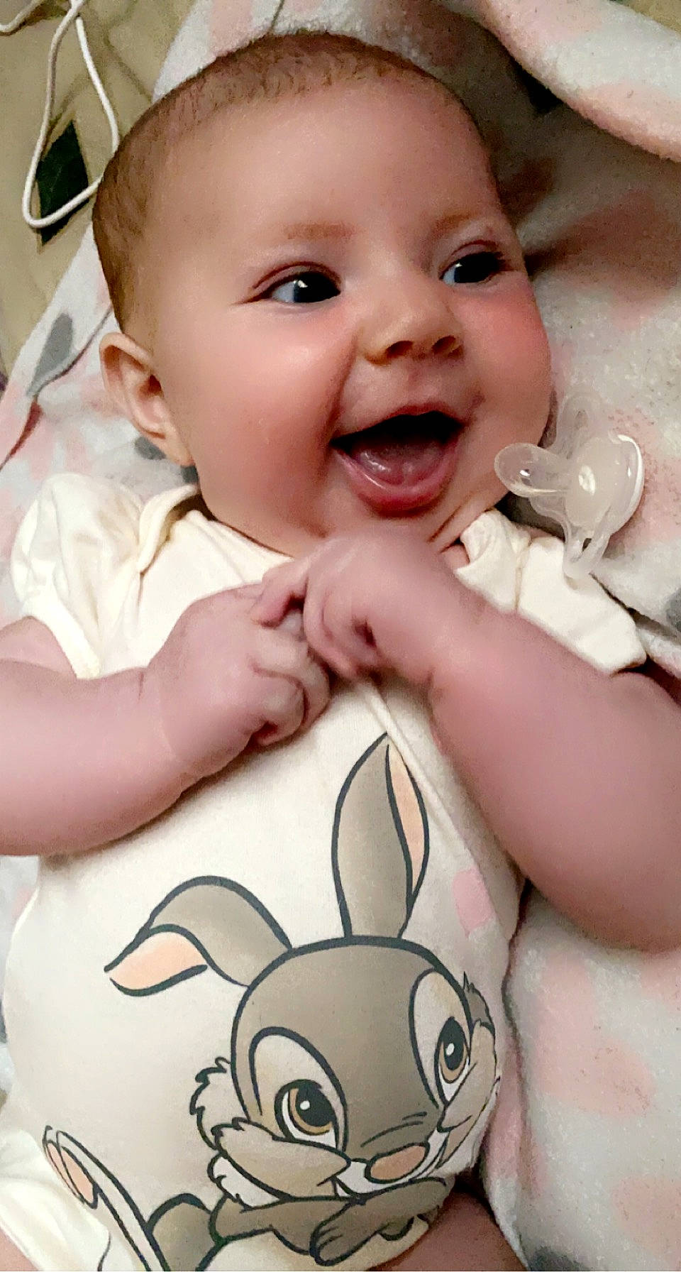 Laken joined the competition — help win amazing prizes! baby, baby_toddler_clothing, cheek, chin, eye, eyebrow, face, facial_expression, finger, happy, head, iris, lip, mouth, nose, organ, person, photograph, skin, smile