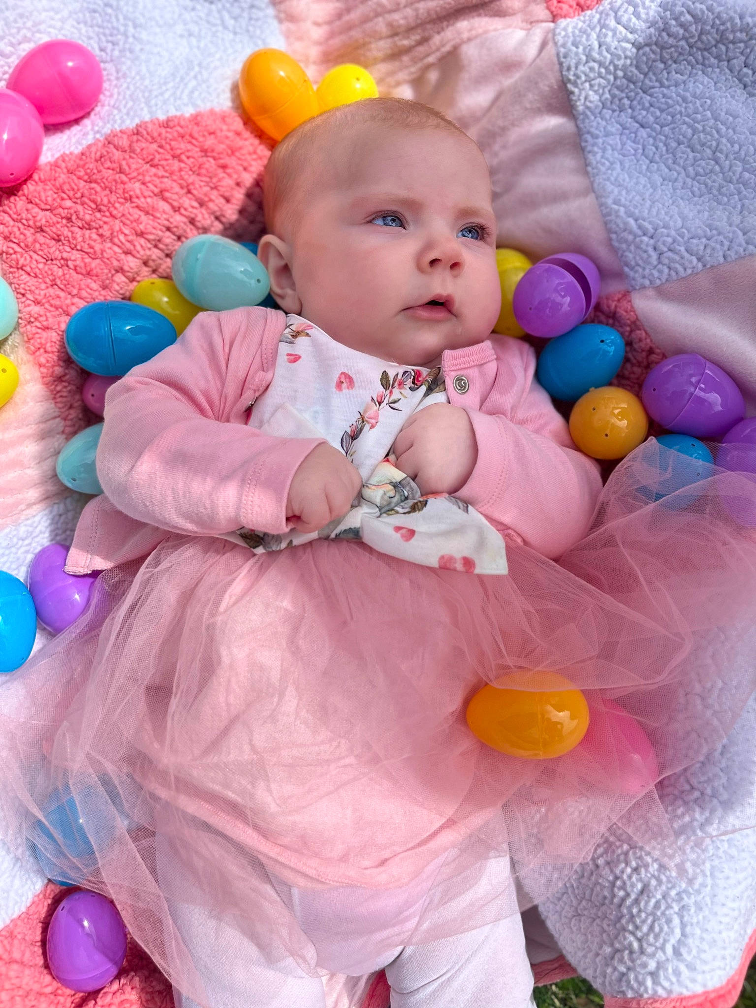 Laken is registered to the contest to win money with this photo: baby, baby_toddler_clothing, beauty, cheek, child, eye, face, fun, happy, organ, person, photograph, pink, product, purple, skin, snapshot, textile, toddler, toy