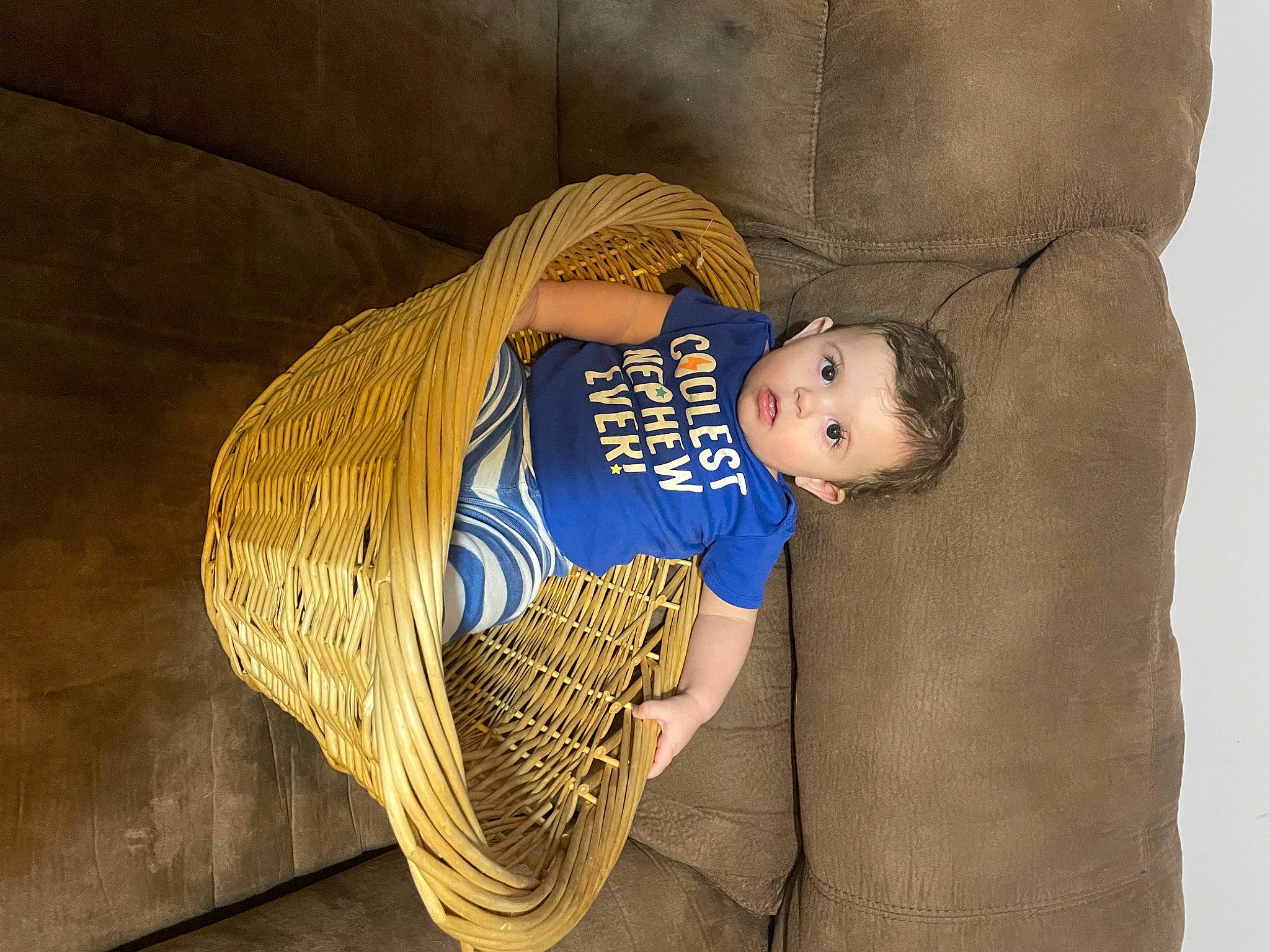 Brandyn joined the competition — help win amazing prizes! baby, baby_sleeping, baby_toddler_clothing, cap, comfort, elbow, electric_blue, eye, fashion_accessory, flash_photography, fur, hat, human_body, linens, person, personal_protective_equipment, sitting, sleeve, sun_hat, toddler