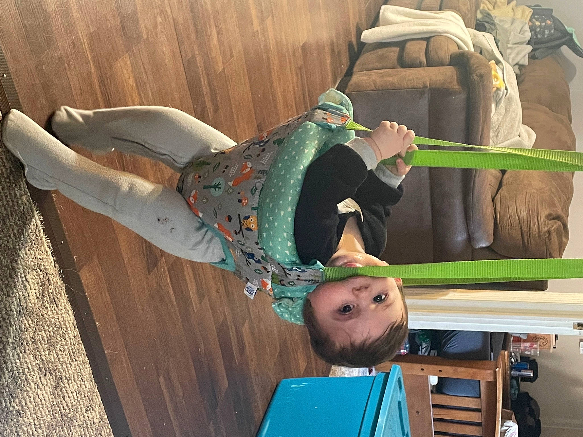 Brandyn is registered to the contest to win money with this photo: art, bench, child, comfort, flooring, fun, happy, hardwood, human_body, leisure, person, room, sitting, sunglasses, thigh, toddler, tree, visual_arts, wood