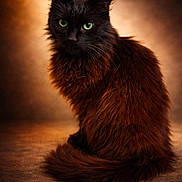 In Love a rejoint le concours — aidez-le/la à gagner de superbes lots ! animal, black_cat, brown_fur, cat, closeup, cute, feline, fluffy, fur, green_eyes, indoor, majestic, mysterious, pet, portrait, sitting, soft_lighting, tail, warm_background, whiskers