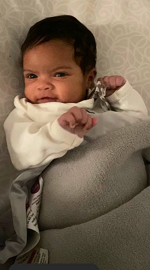 Amoura joined the competition — help win amazing prizes! baby, cheek, child, chin, ear, face, head, lip, mouth, nose, person, skin, smile, toddler