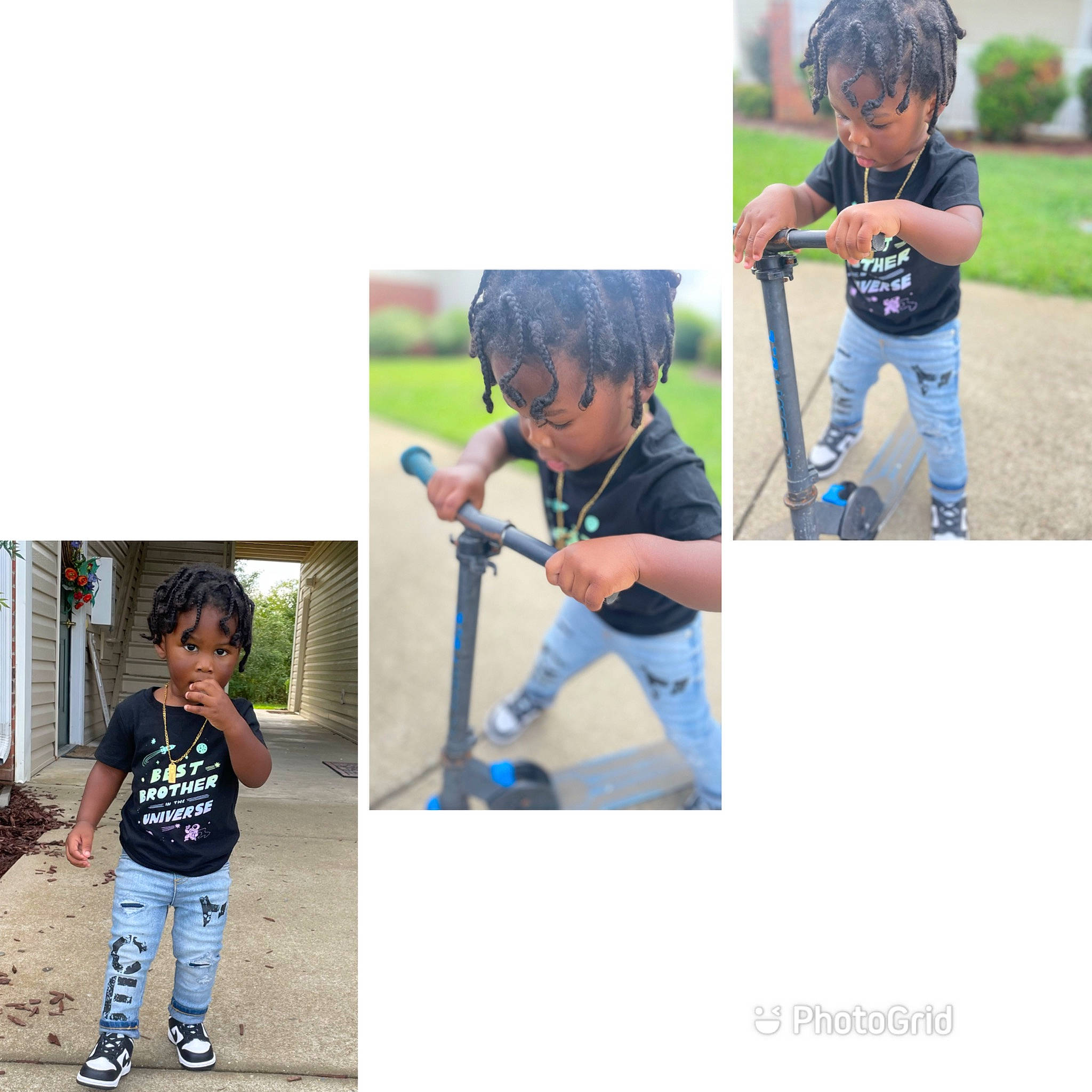 Nicholas Amir is registered to the contest to win money with this photo: baby, cameras_optics, child, clothing, elbow, electric_blue, font, fun, gesture, grass, happy, leisure, person, plant, play, recreation, shorts, sitting, sleeve, t_shirt