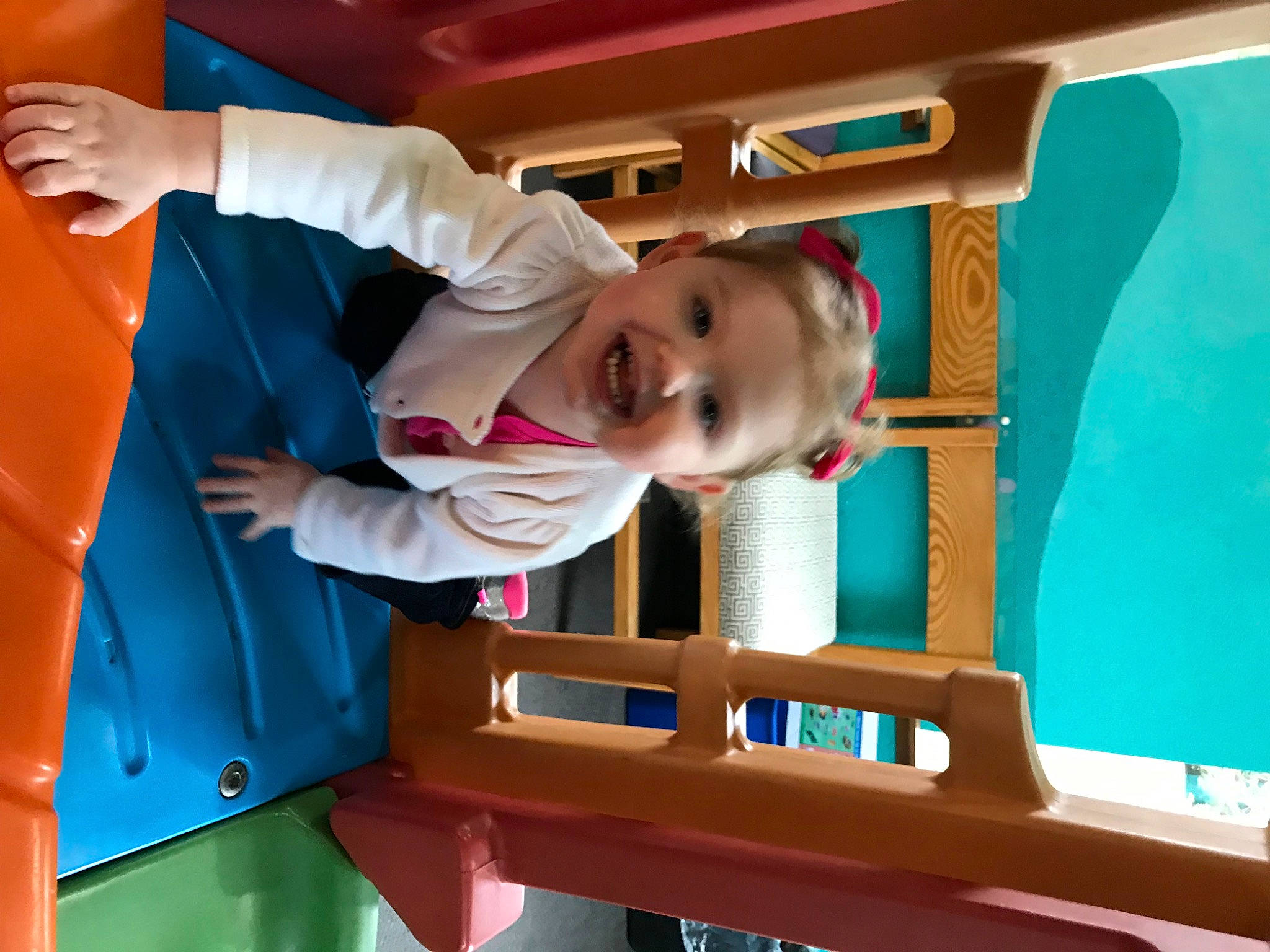 Haylie joined the competition — help win amazing prizes! baby, baby_toddler_clothing, child, chute, city, electric_blue, fun, happy, joy, leisure, outdoor_play_equipment, person, play, playground, recreation, room, sleeve, t_shirt, toddler, vacation