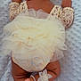 Brianna is registered to the contest to win money with this photo: baby, sleeping, lace, tulle, headband, earrings, ankle_bracelet, flower, pearls, blanket, soft_texture, infant, cute, newborn, clothing, footwear, resting, portrait, baby_girl, delicate