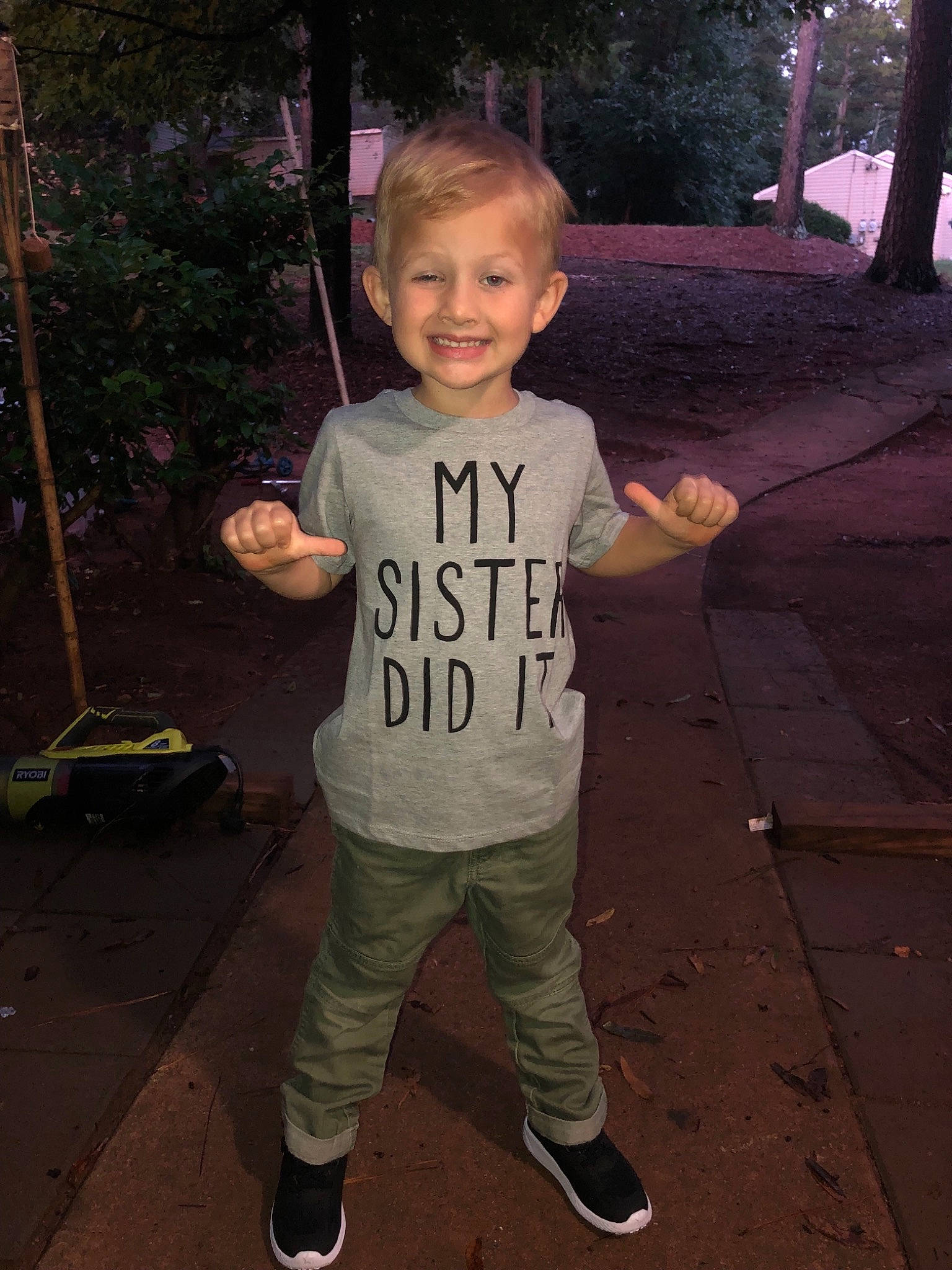 Cory joined the competition — help win amazing prizes! child, cool, joy, person, smile, standing, t_shirt, toddler