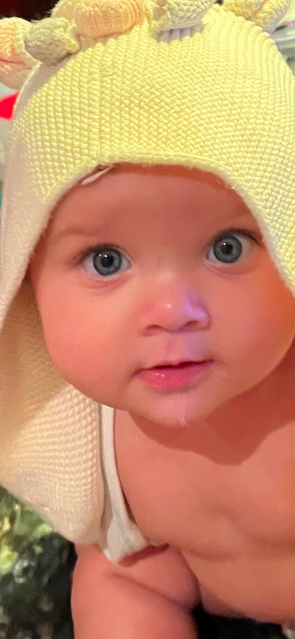 Leah joined the competition — help win amazing prizes! baby, cap, cheek, child, chin, close_up, eye, eyebrow, eyelash, face, facial_expression, fashion_accessory, forehead, headwear, iris, lip, mouth, nose, person, pink