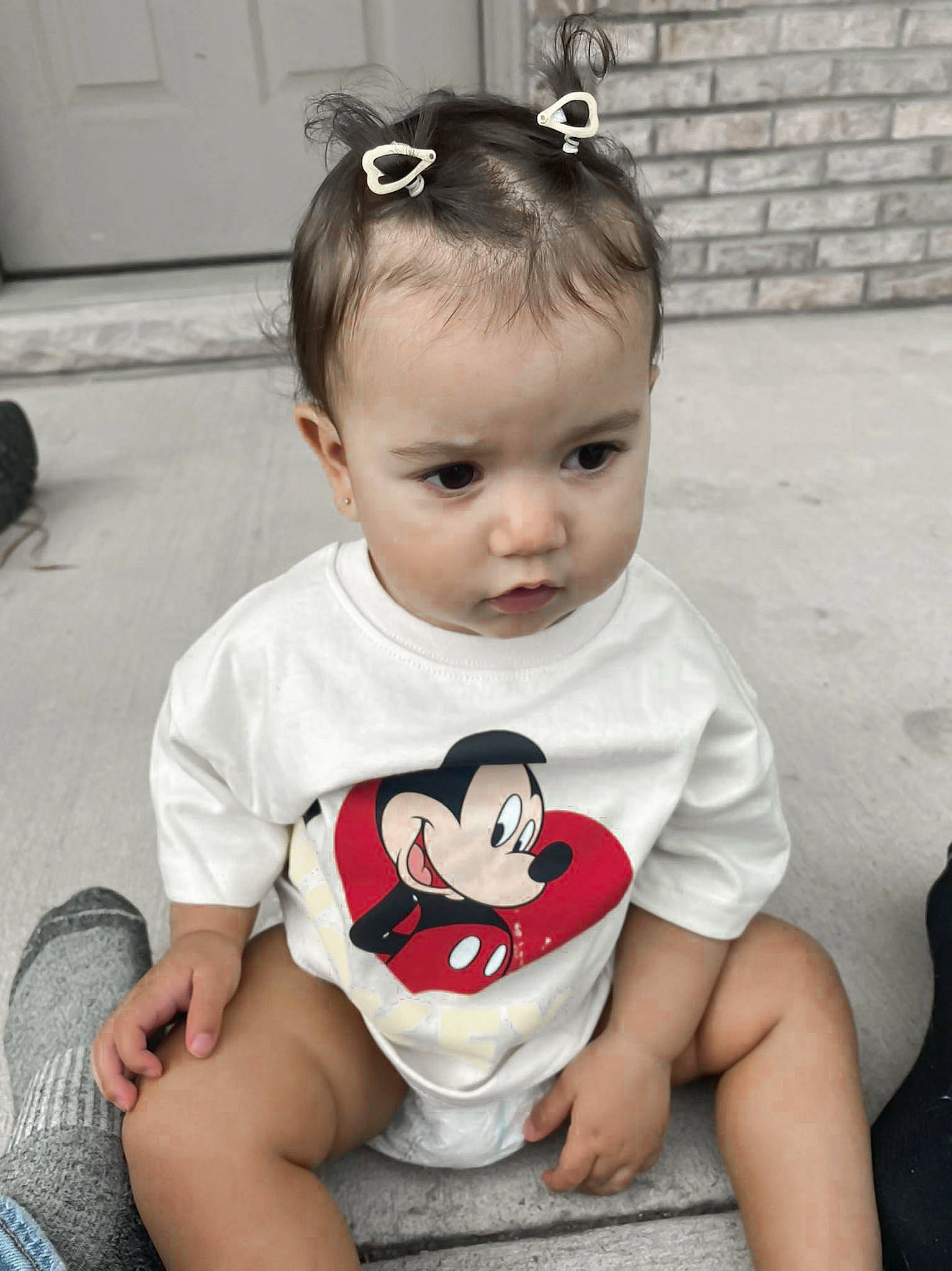 Addilyn joined the competition — help win amazing prizes! arm, baby_toddler_clothing, cheek, chin, eyebrow, facial_expression, hair, hairstyle, happy, joint, lip, mouth, neck, nose, organ, person, shoulder, skin, sleeve, standing