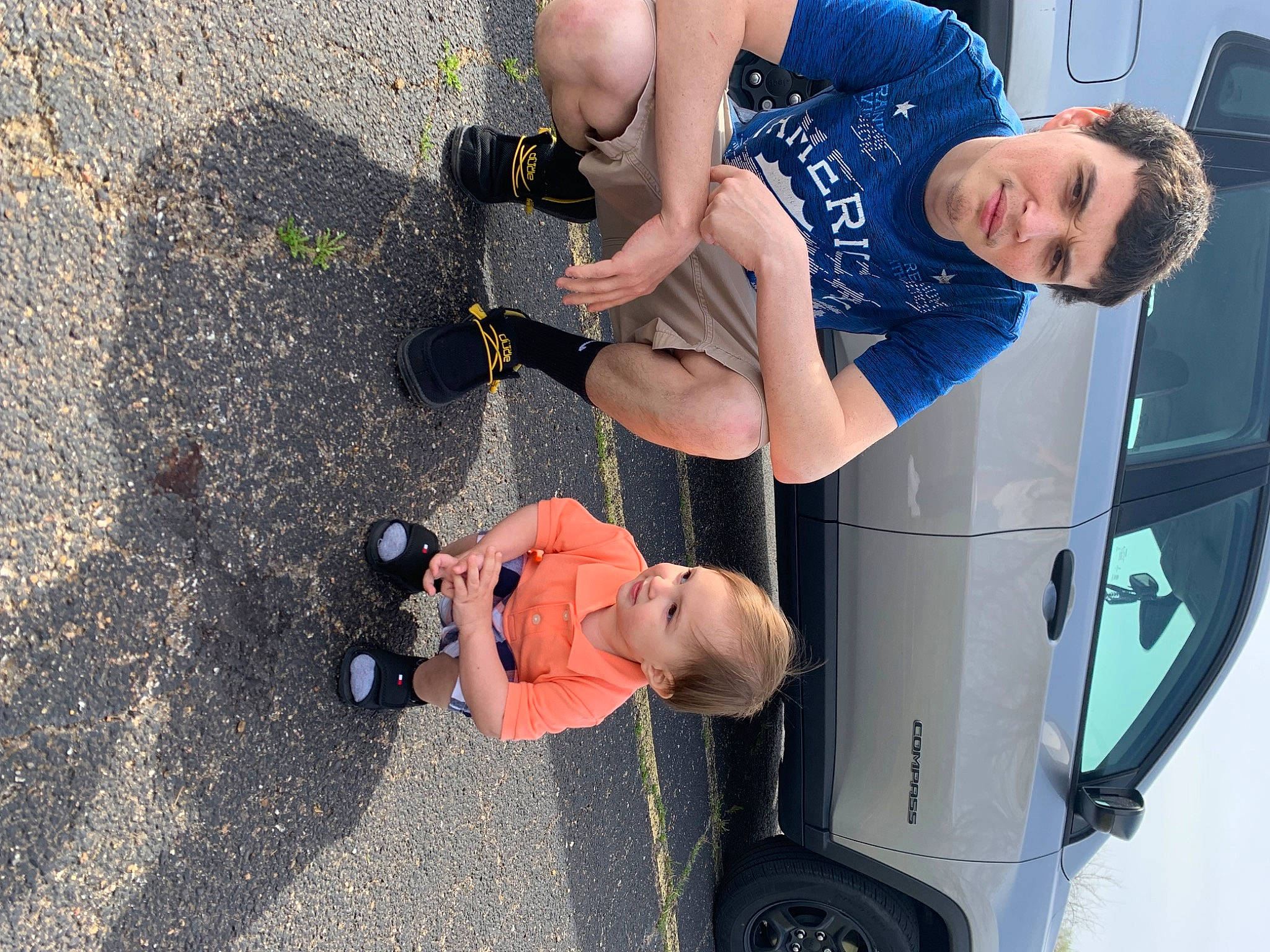 Jaelyn joined the competition — help win amazing prizes! asphalt, auto_part, automotive_design, automotive_exterior, automotive_tire, automotive_wheel_system, bumper, car, hat, hood, motor_vehicle, person, shorts, smile, sneakers, tire, toddler, vehicle, vehicle_door, wheel