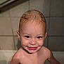 Rylee joined the competition — help win amazing prizes! toddler, child, smile, wet_hair, bathroom, face, joyful, skin, head, person, portrait, happy, water, bare_shoulders, indoors, cute, young, expression, closeup, playful