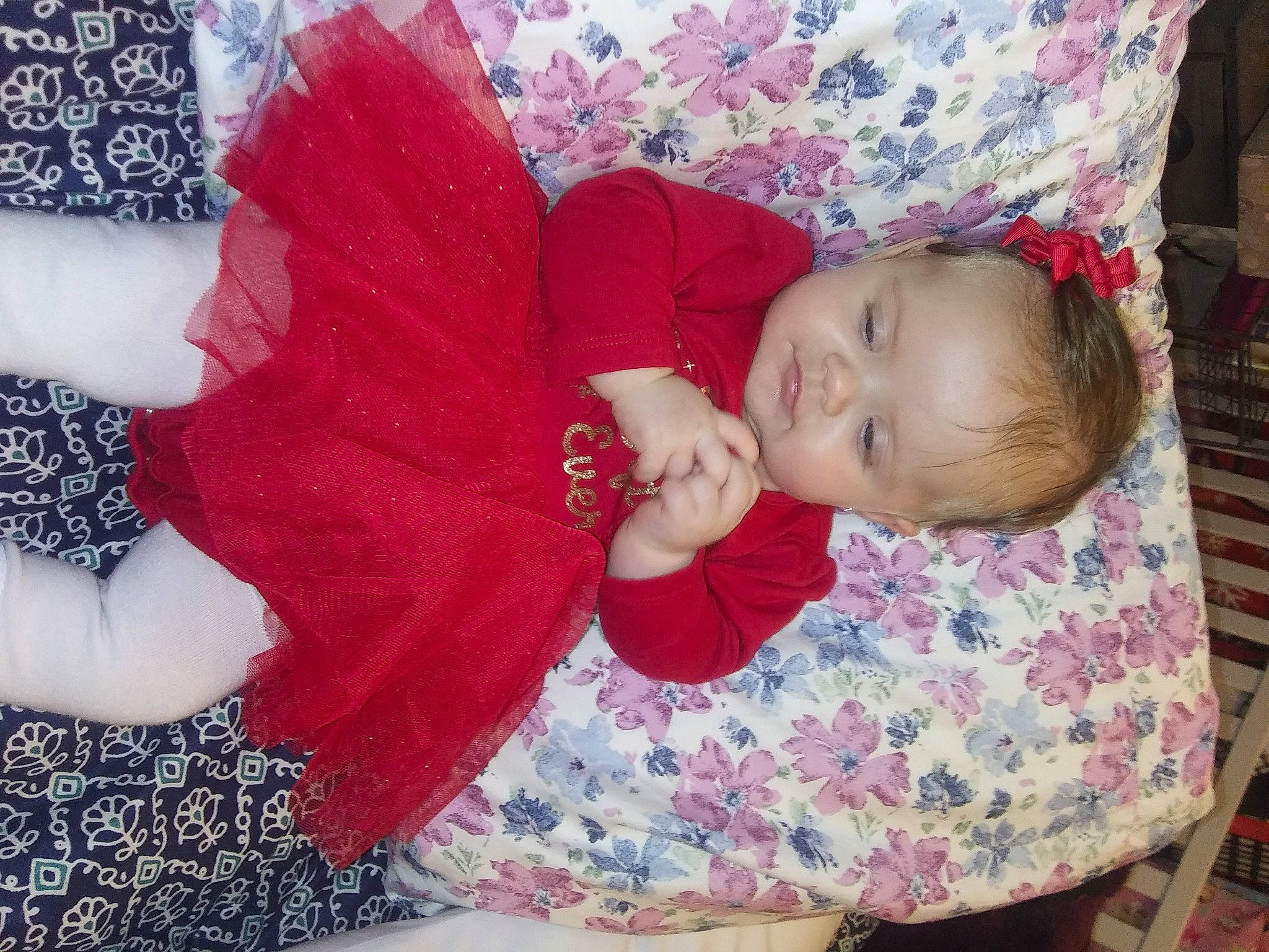 Izabell joined the competition — help win amazing prizes! baby, baby_toddler_clothing, bedtime, child, comfort, costume, costume_accessory, embellishment, hair_accessory, linens, nap, person, pink, sleep, toddler