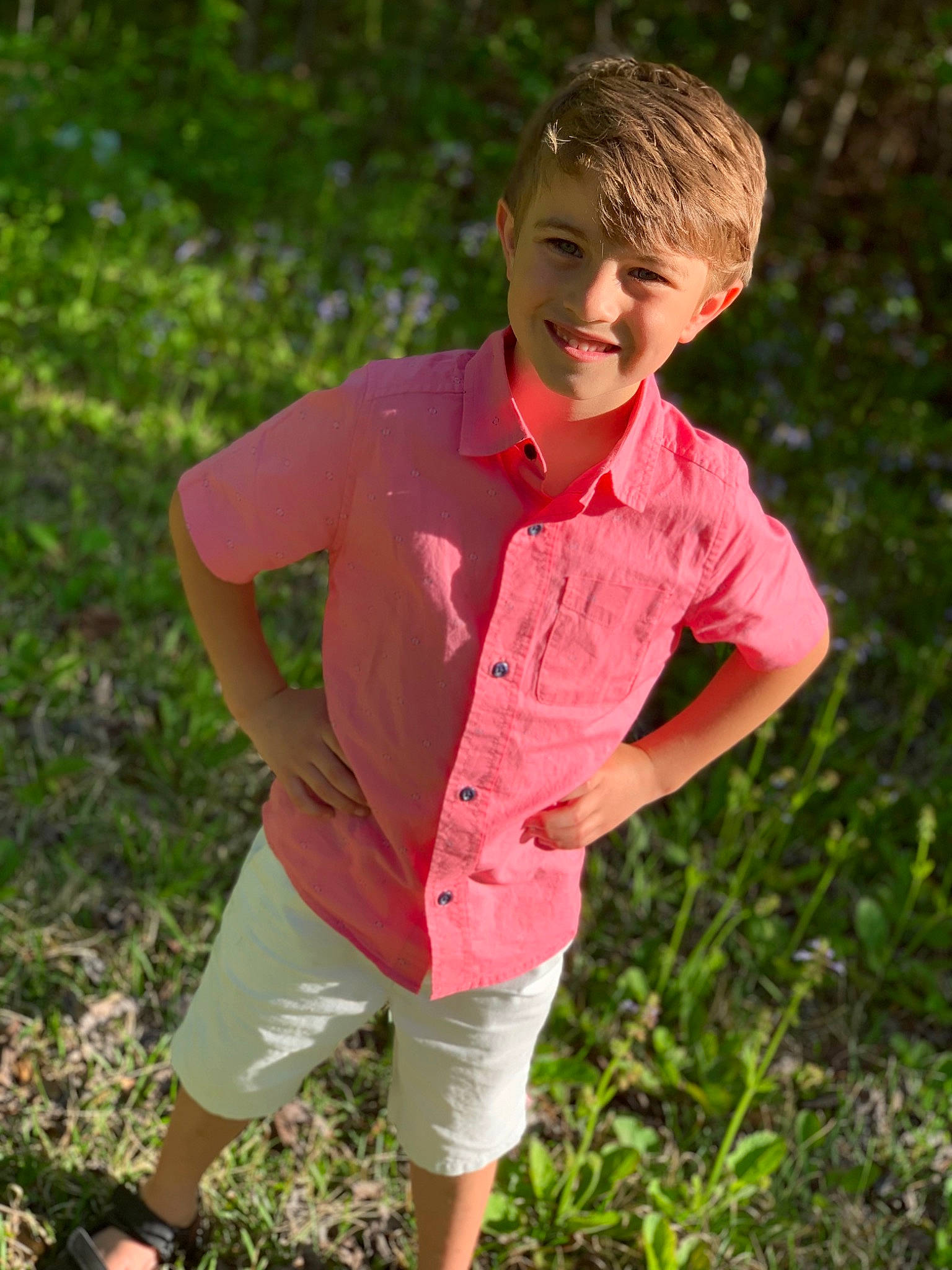 Landyn joined the competition — help win amazing prizes! child, child_model, fun, grass, joy, male, outerwear, people_in_nature, person, pink, plant, play, shorts, sleeve, smile, spring, summer, t_shirt, vacation