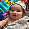 Romeo joined the competition — help win amazing prizes! baby, towel, smile, child, hood, blanket, colorful, fish, cartoon, cute, infant, happy, portrait, skin, eyes, face, soft, wrapped, lying, playful