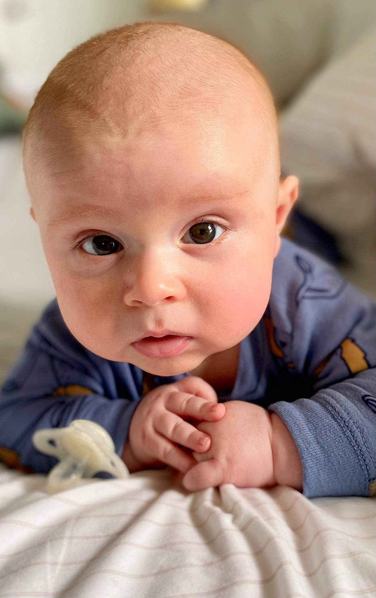 Theodore joined the competition — help win amazing prizes! baby, baby_toddler_clothing, cheek, chin, comfort, eye, eyebrow, facial_expression, finger, gesture, hand, human, iris, lip, mammal, mouth, nose, person, skin, sleeve