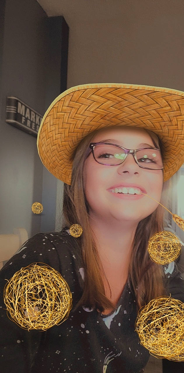 Ella joined the competition — help win amazing prizes! blond, cap, chin, cool, costume_hat, eye, eyewear, fashion_design, fedora, fun, glasses, hairstyle, happy, hat, headwear, joy, lip, long_hair, person, smile