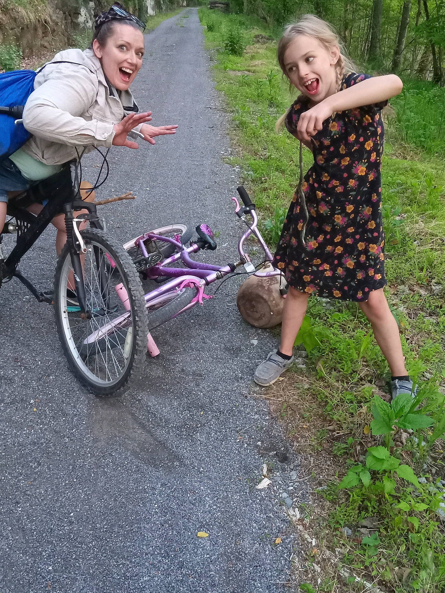 Alexandra joined the competition — help win amazing prizes! bicycle, bicycle_accessory, bicycle_fork, bicycle_frame, bicycle_handlebar, bicycle_part, bicycle_saddle, bicycle_tire, bicycle_wheel, bicycles_equipment_and_supplies, grass, joy, leisure, motor_vehicle, people_in_nature, person, plant, recreation, tire, toddler