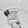 baby, cowboy_hat, cake, cake_smash, berries, messy, frosting, smiling, diaper, jeans, crawling, fabric, white_background, portrait, infant, cute, celebration, food, happy, child