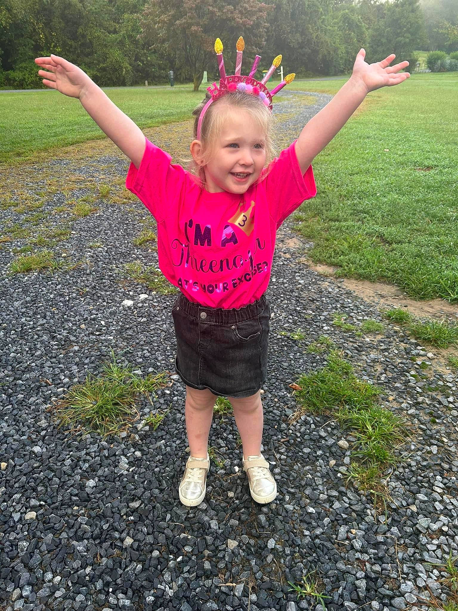 Evelyn joined the competition — help win amazing prizes! child, fun, grass, grassland, happy, joy, landscape, leisure, magenta, meadow, people_in_nature, person, plant, prairie, recreation, shorts, smile, soil, summer, t_shirt