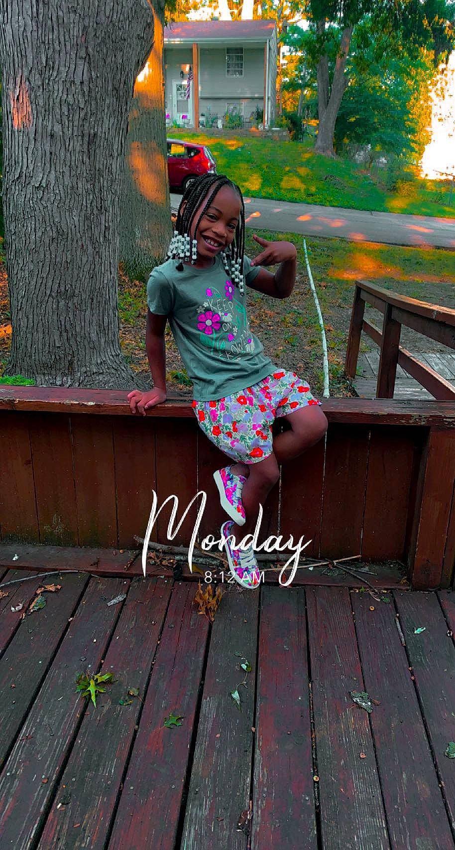 Neveah joined the competition — help win amazing prizes! child, city, eyewear, fun, grass, happy, hat, human_leg, joy, leisure, magenta, person, plant, recreation, sandal, sitting, t_shirt, thigh, tints_and_shades, toddler