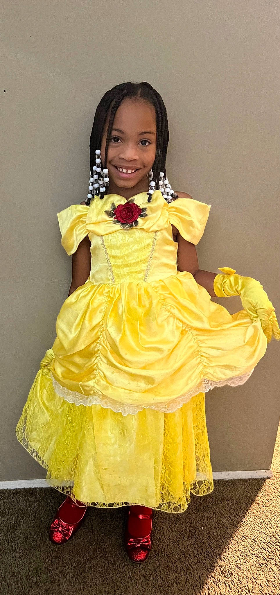 Neveah joined the competition — help win amazing prizes! day_dress, dress, embellishment, event, facial_expression, fashion_design, formal_wear, fun, gown, hair, happy, head, joy, makeover, one_piece_garment, peach, person, ruffle, sleeve, smile