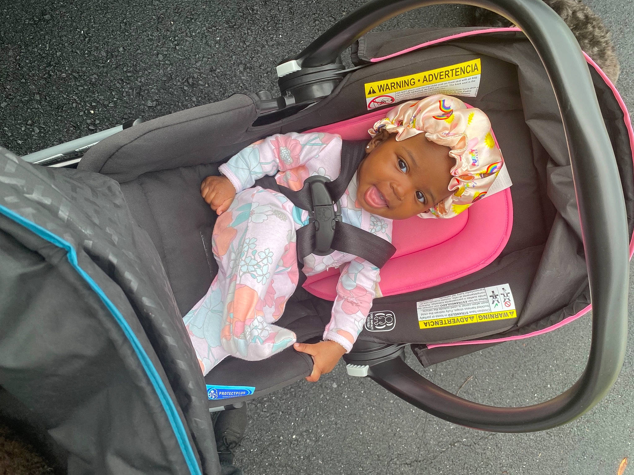 Brooklyn joined the competition — help win amazing prizes! auto_part, automotive_design, automotive_exterior, baby, baby_carriage, baby_products, baby_toddler_clothing, bag, baggage, car_seat, child, comfort, headwear, lap, luggage_and_bags, motor_vehicle, person, sitting, tire, toddler