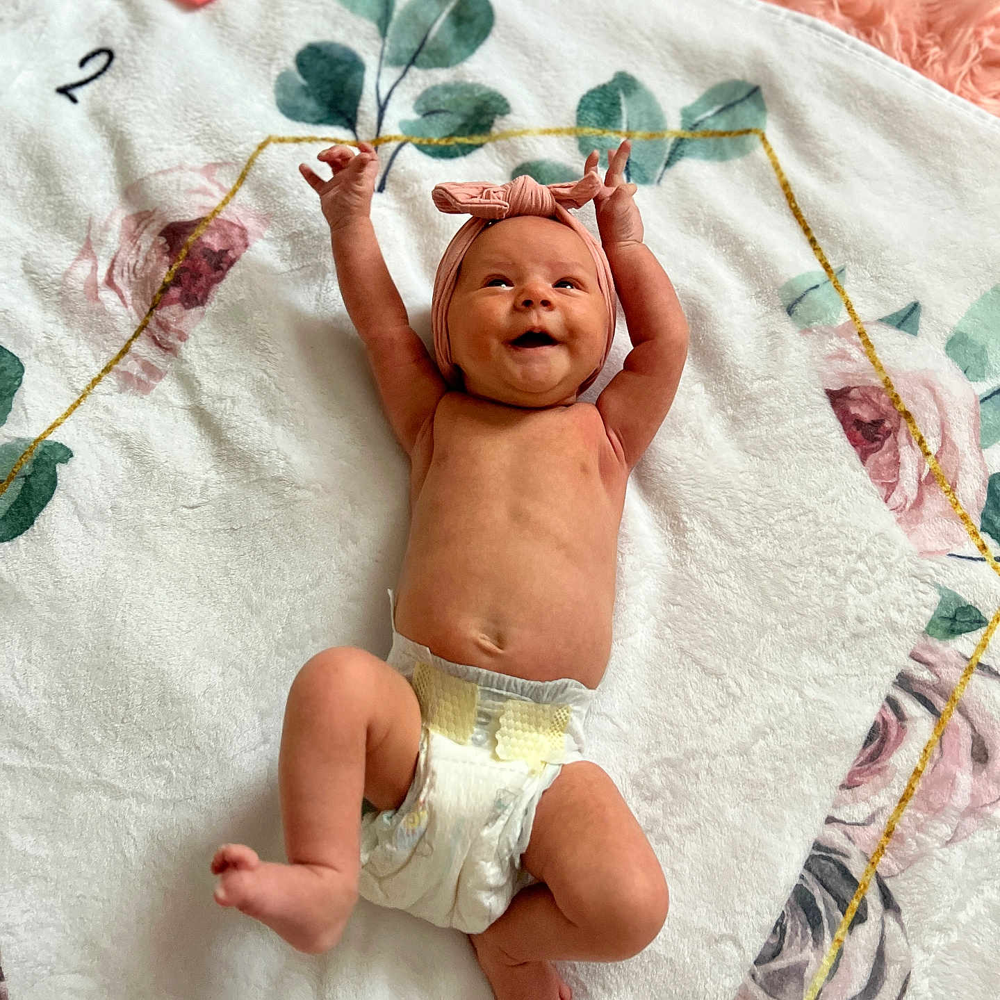 Blakelynn is registered to the contest to win money with this photo: animal, baby, blanket, bodypart, canine, diaper, dog, face, finger, furniture, hand, happy, head, newborn, person, pet, photography, portrait, quilt, smile