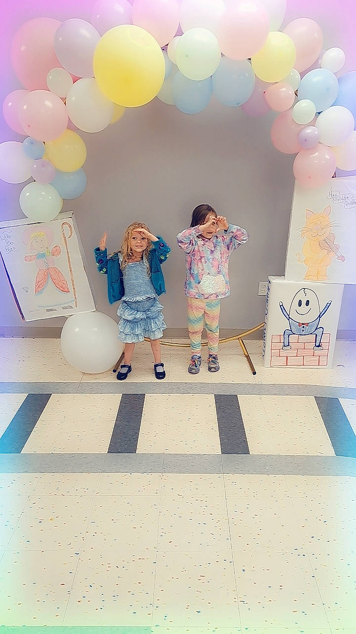 Daveena is registered to the contest to win money with this photo: art, azure, balloon, child, design, dress, event, fashion, flooring, fun, happy, interior_design, joy, leisure, party_supply, pattern, person, pink, recreation, room