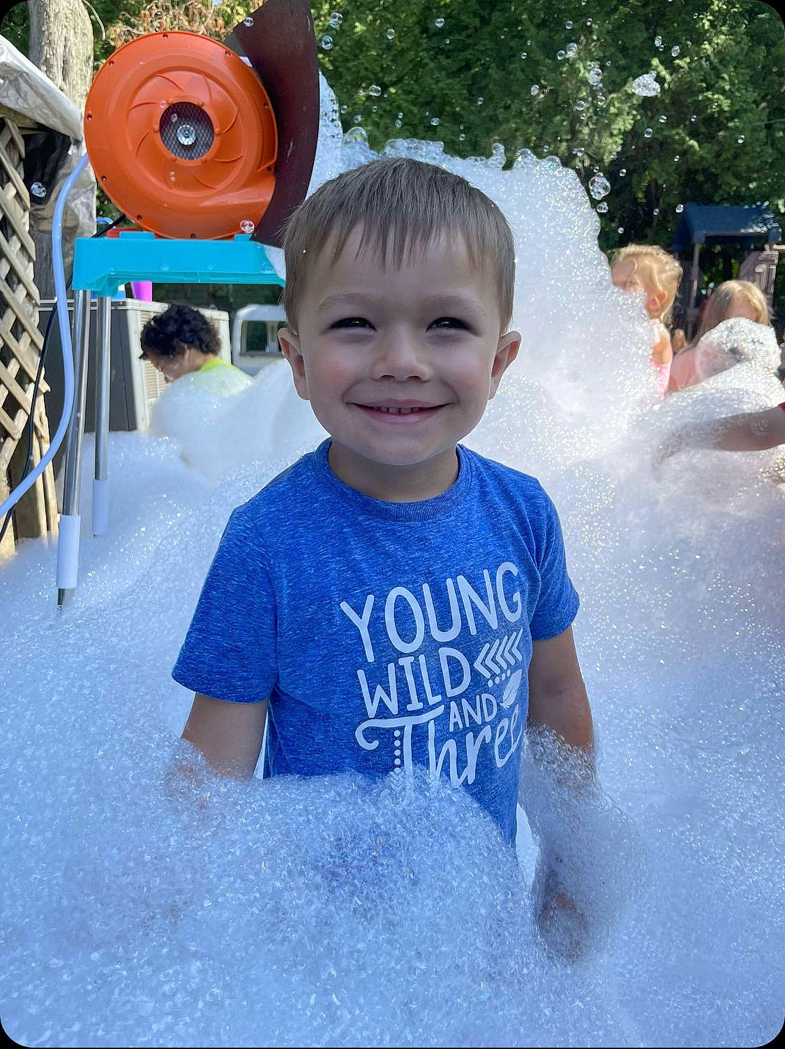 Bowen joined the competition — help win amazing prizes! blue, child, cool, facial_expression, fun, happy, joy, leisure, people, person, photograph, product, recreation, rectangle, sleeve, smile, standing, summer, t_shirt, toddler