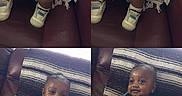 Kevion joined the competition — help win amazing prizes! baby, blanket, casual, chair, child, clothing, collage, cute, footwear, four_panel, happy, indoor, infant, jordan_23, leather, person, portrait, sitting, smile, sneakers