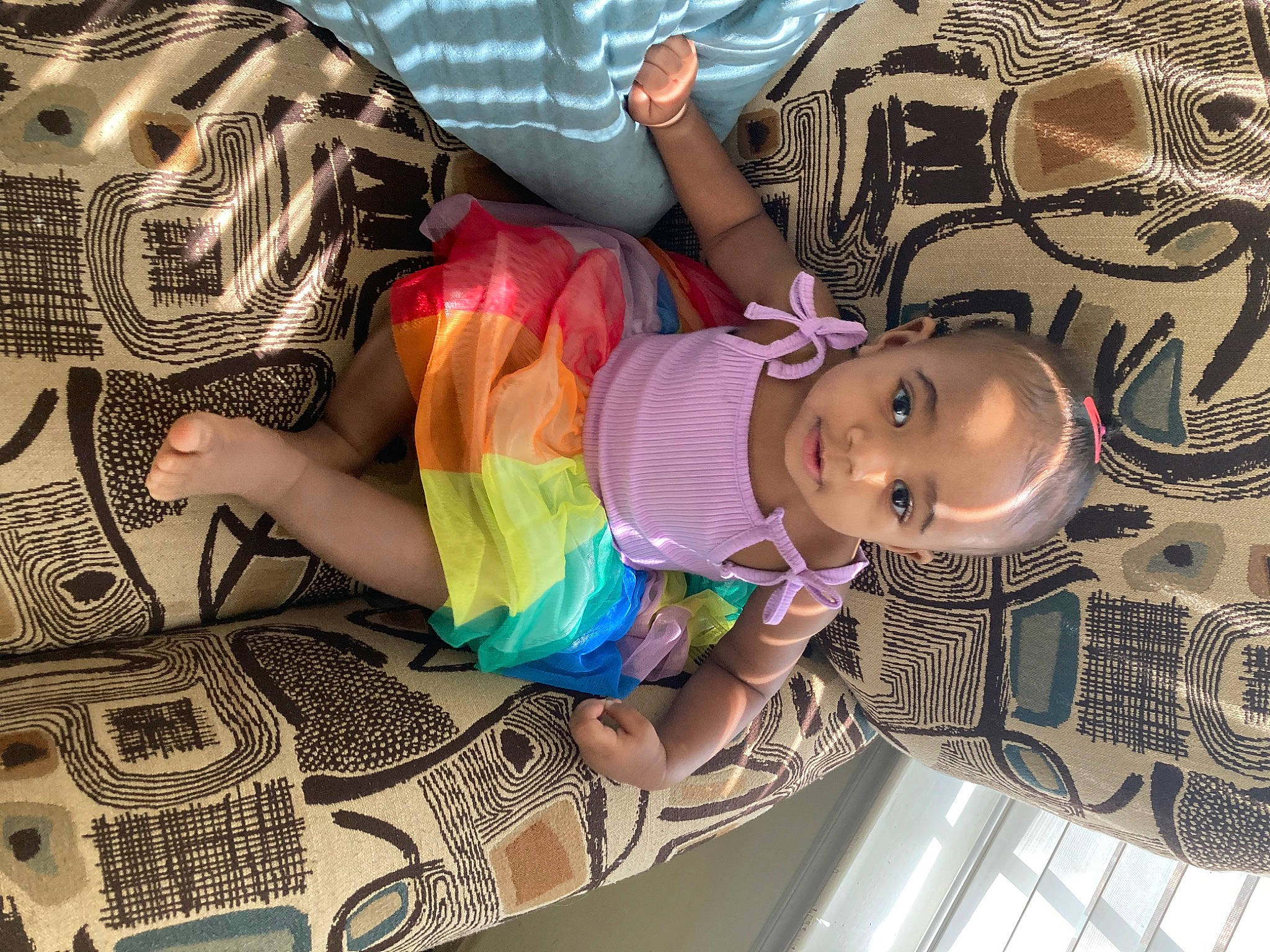 Meilahni Davis joined the competition — help win amazing prizes! baby, baby_toddler_clothing, child, comfort, cool, fashion, fashion_design, flesh, fun, linens, pattern, person, room, t_shirt, textile, thigh, toddler, visual_arts