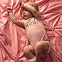 baby, newborn, sleeping, onesie, pink, blanket, soft, cute, infant, peaceful, skin, toes, clothing, lying_down, indoors, fabric, portrait, child, resting, cozy