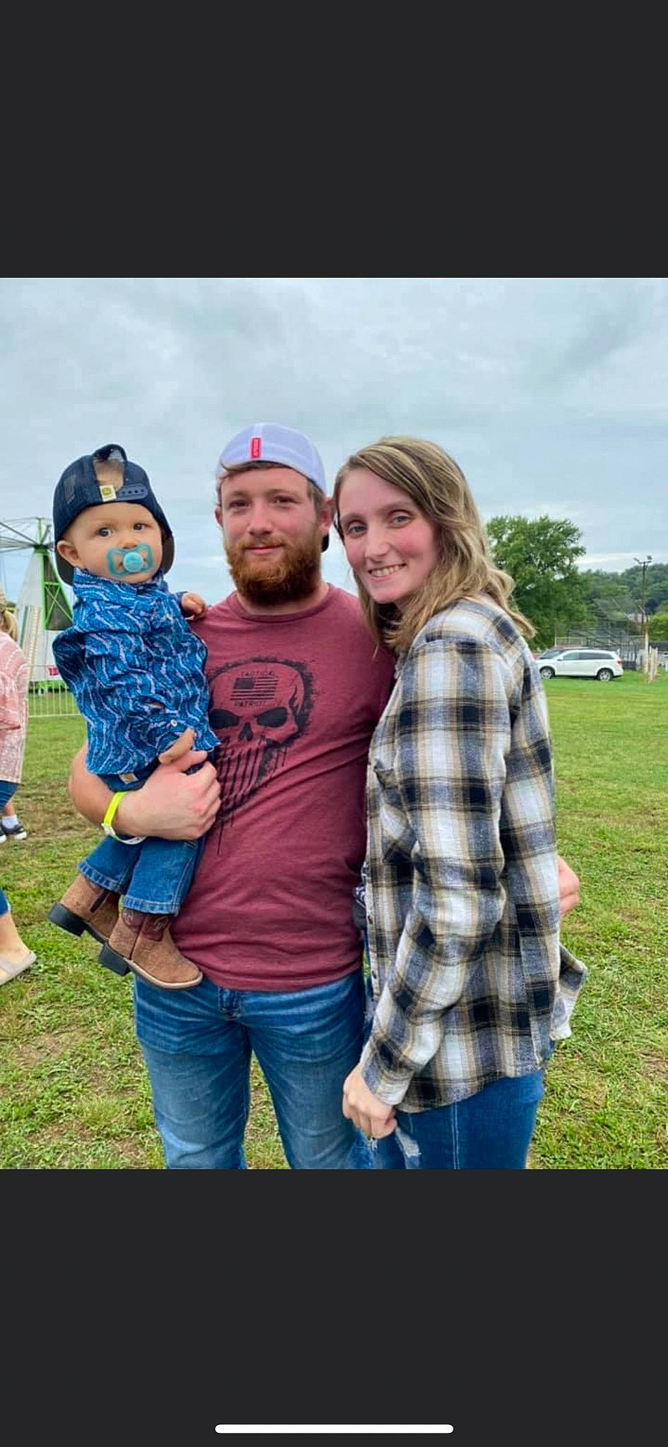 Conner is registered to the contest to win money with this photo: cloud, face, friendship, fun, gesture, grass, happy, hat, head, headwear, interaction, jeans, joy, leisure, people_in_nature, person, plant, recreation, sky, smile